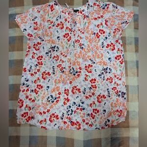 Ann Taylor Factory Multi-Color Floral Confetti Print Top Size Small